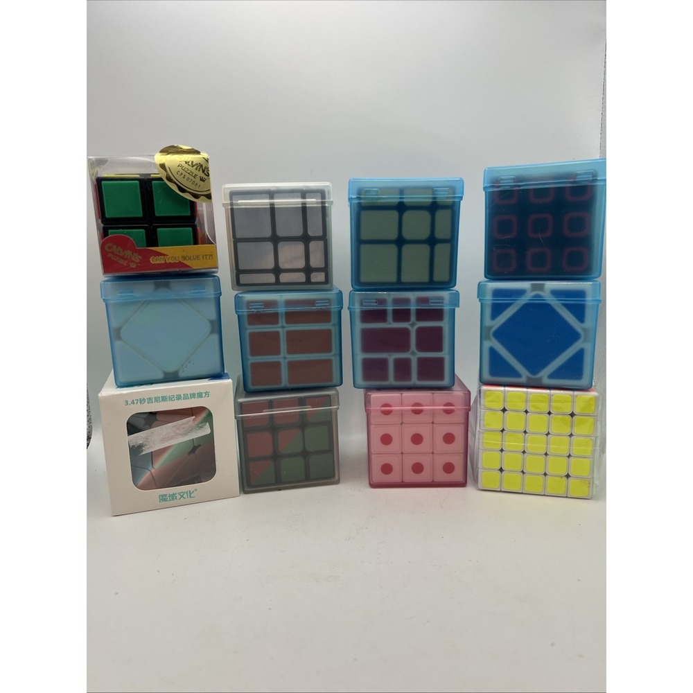 Lot of 12 Assorted Twisty Puzzles Rubik's Cubes - Some New - Some In A Case